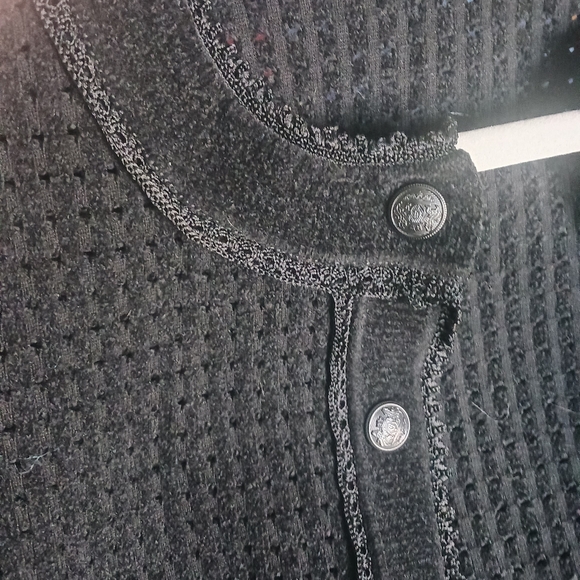 Source Unknown Black Textured Cardigan - Picture 6 of 7